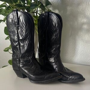Tony Lama Black Heeled Boots